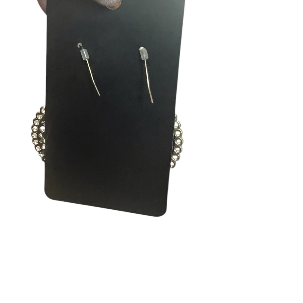 Silver Tone and turquoise blue‎ earrings - Picture 3 of 3